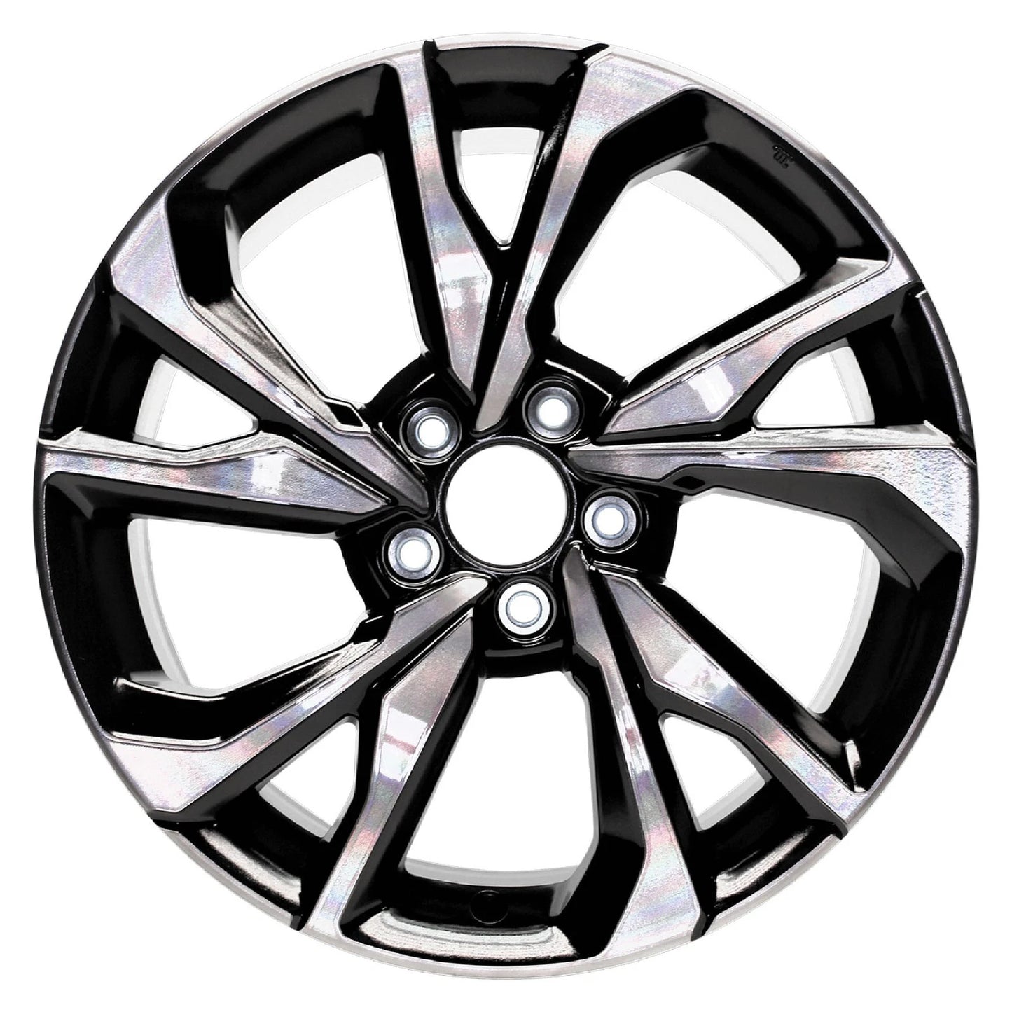 18" Smoked Clear Coat Mach'd w/Black Rim by JTE Wheels for 2017-18 Civic (18x8)