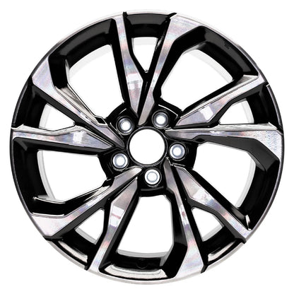 18" Smoked Clear Coat Mach'd w/Black Rim by JTE Wheels for 2017-18 Civic (18x8)