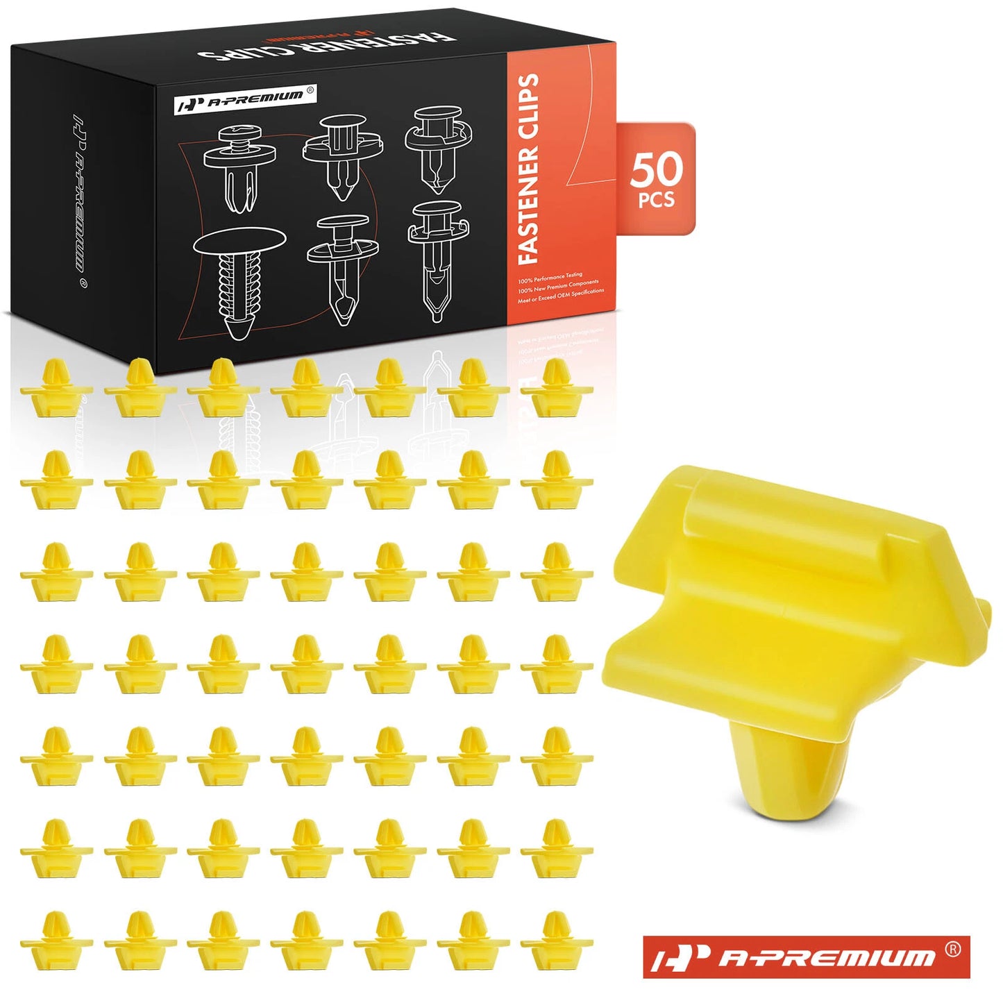 50Pcs Yellow Nylon Front Fender Moulding Clips for Mercedes