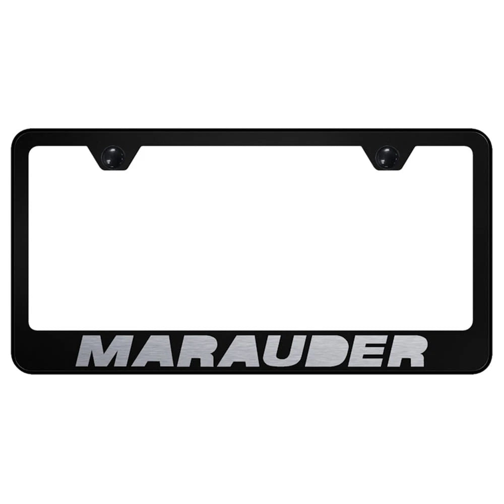 Etched on Black License Plate Frame - Officially Licensed for Mercury Marauder