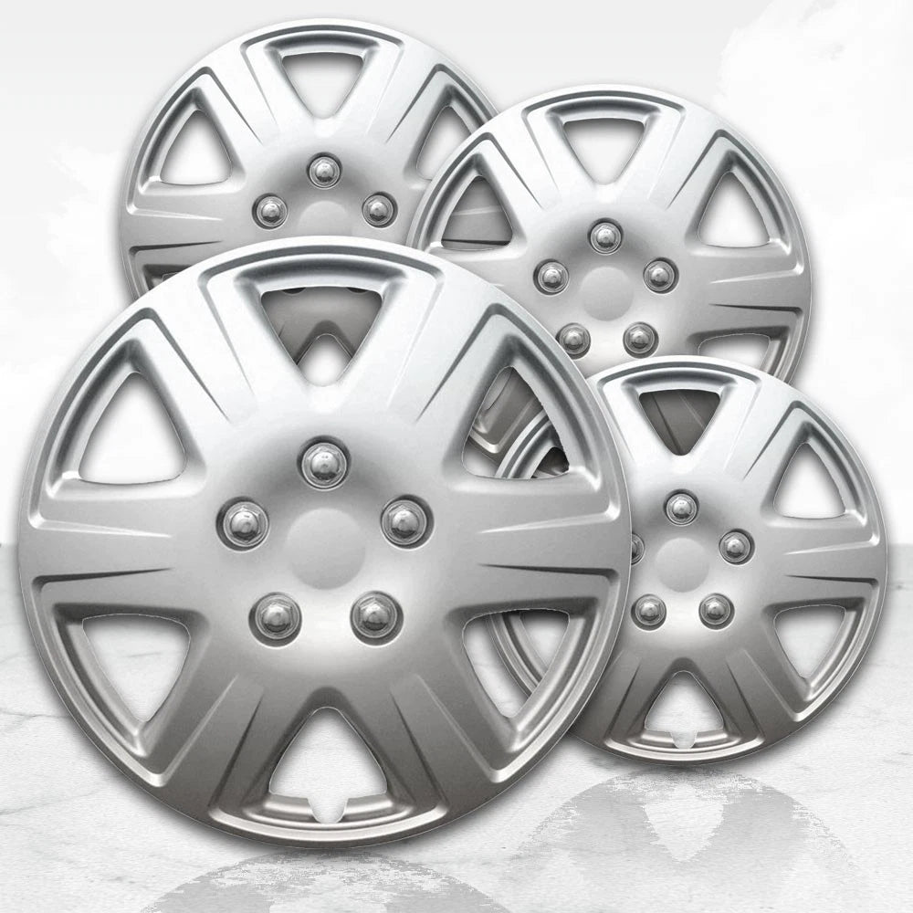 Hubcaps Wheel Covers 15 Inch Silver Set of 4 for Toyota Corolla (2003–2023)