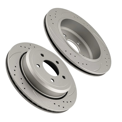 2x Rear Drilled Slotted Vented Rotors for Mercury Grand Marquis (2003–2011)