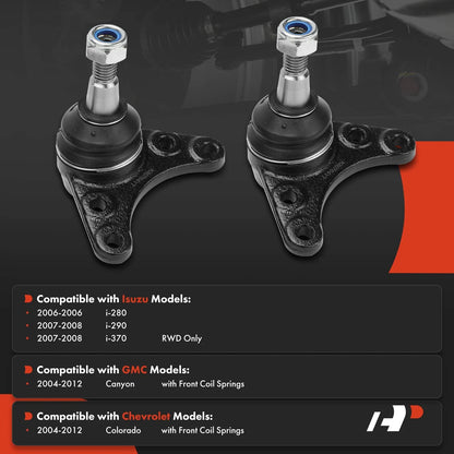 2Pcs Front Upper Suspension Ball Joint for Chevy Colorado GMC Canyon (2004–2012)
