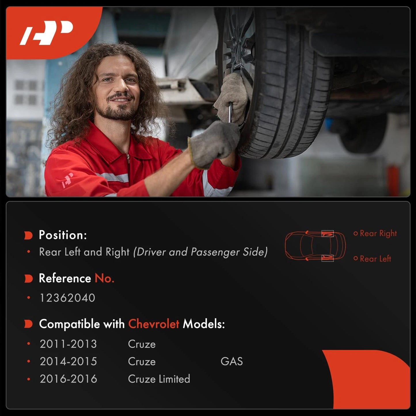 2x Rear Brake Drum for Chevrolet Cruze (2011–2016)