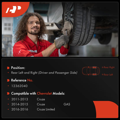 2x Rear Brake Drum for Chevrolet Cruze (2011–2016)