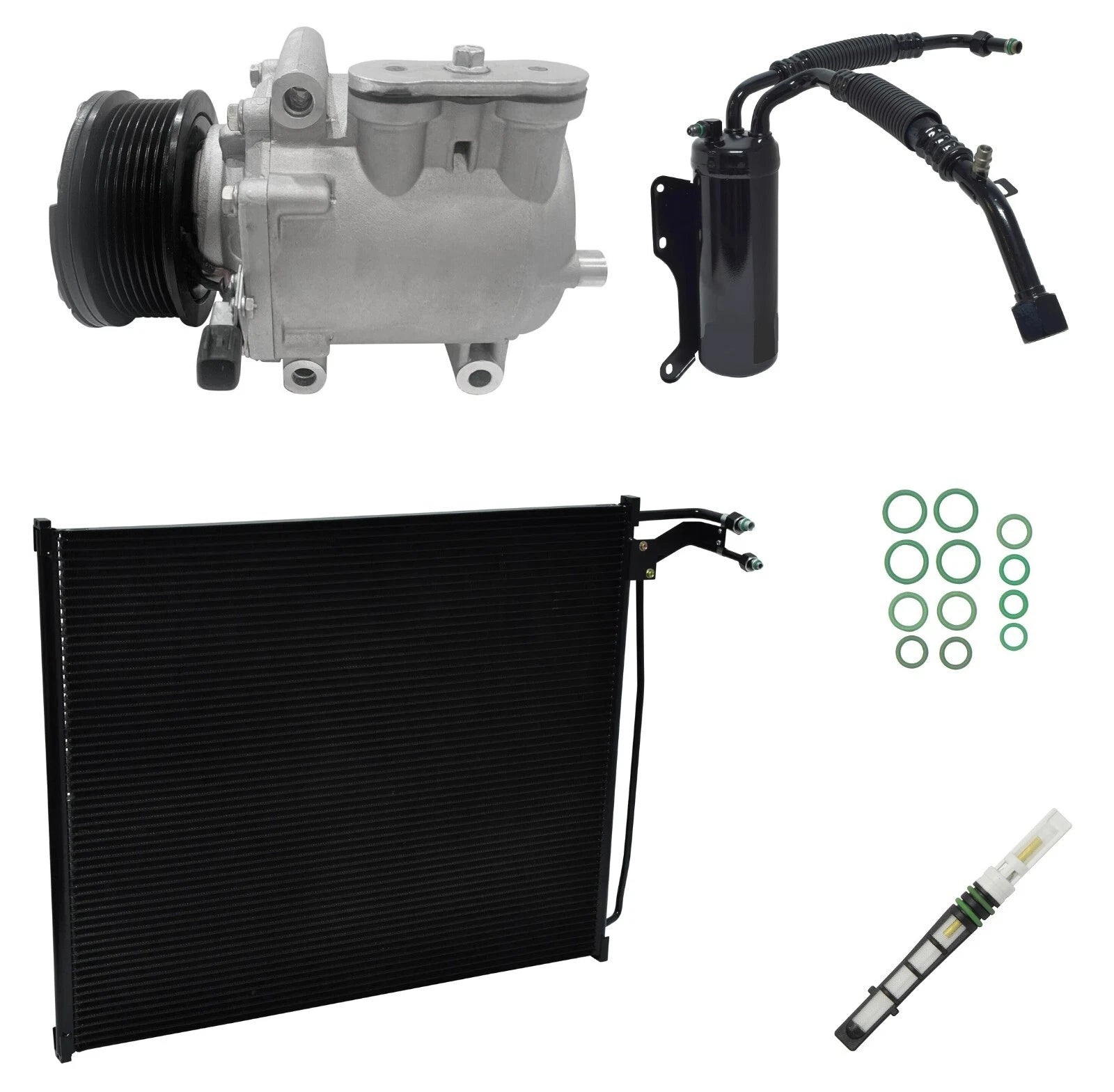 A C Compressor Kit with Condenser for Ford E-350 Club Wagon (2003–2003)