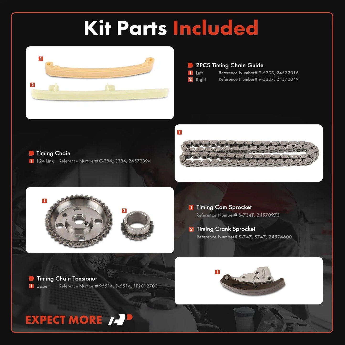 6x Timing Chain Kit for Pontiac Grand Am, Olds, Buick Skylark (1992–1994)