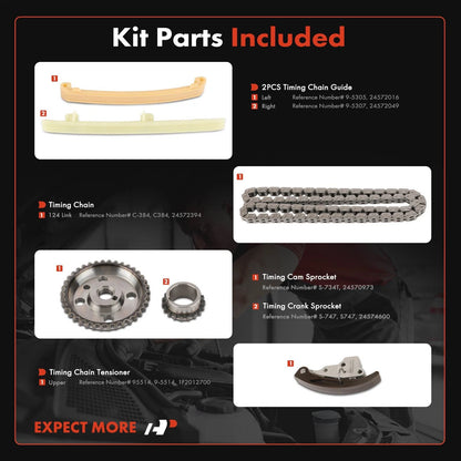 6x Timing Chain Kit for Pontiac Grand Am, Olds, Buick Skylark (1992–1994)