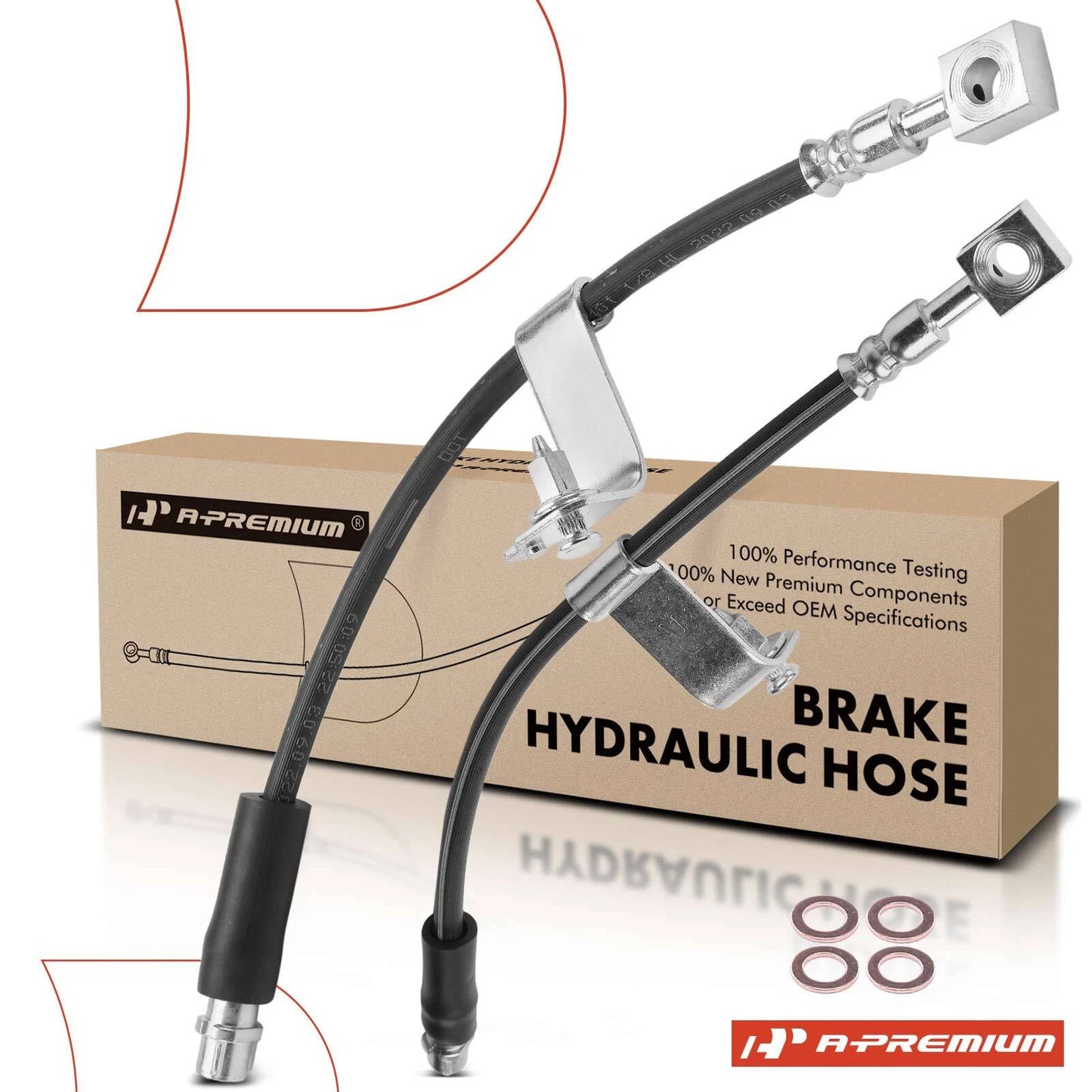 2X Front Brake Hydraulic Hose for Chevrolet Malibu (2004–2012)