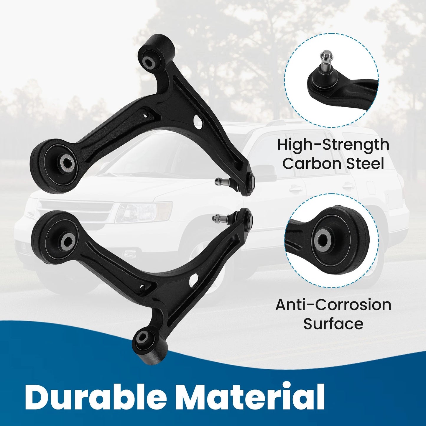 Front Lower Control Arms Sway Bar Links Tie Rods for Honda Pilot (2006–2008)