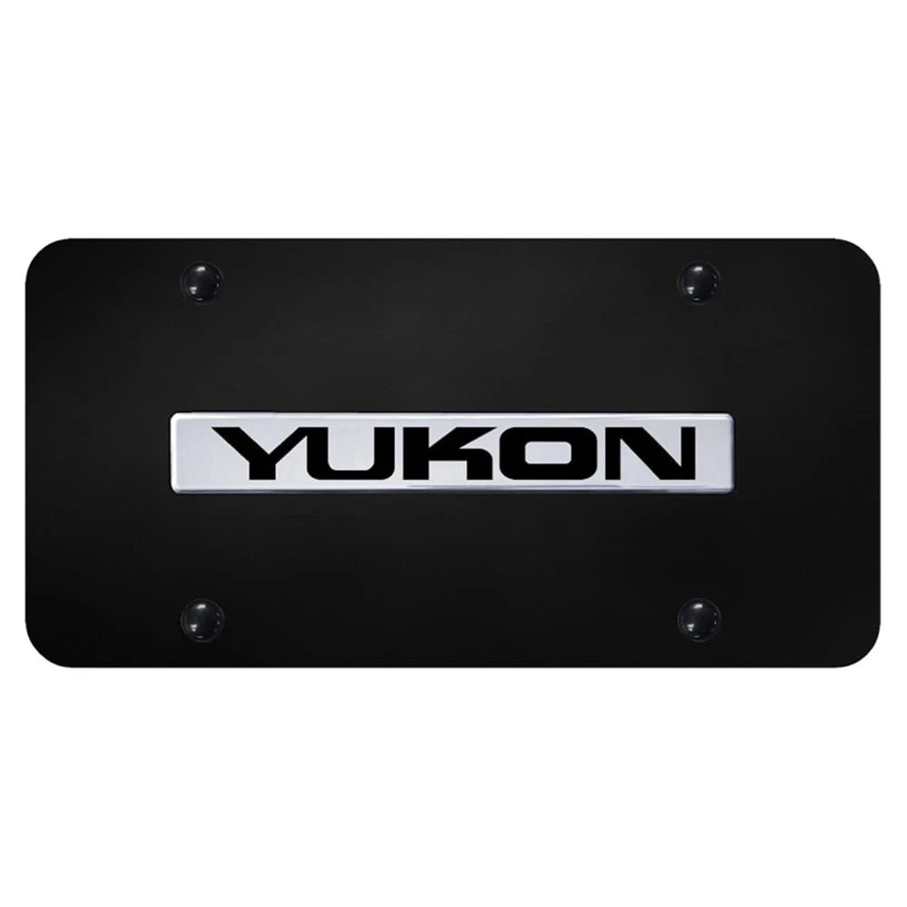 Chrome Name on Black License Plate - Officially Licensed for GMC Yukon