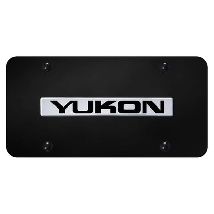 Chrome Name on Black License Plate - Officially Licensed for GMC Yukon
