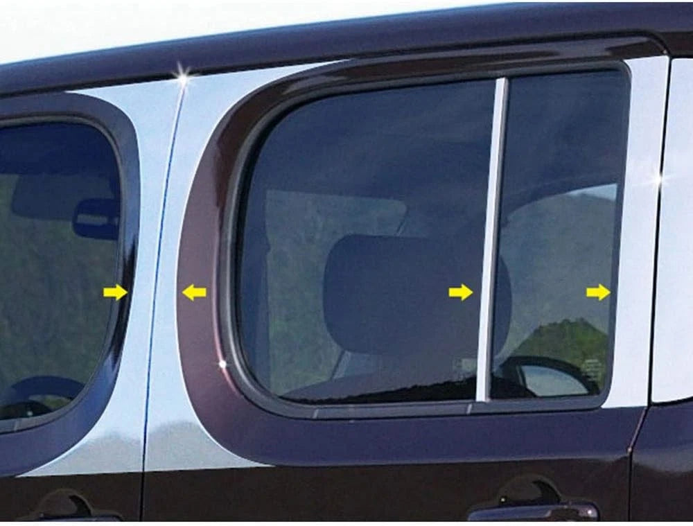 8pc. Luxury FX Chrome Pillar Post Trim fit for 2009-2014 Nissan Cube
