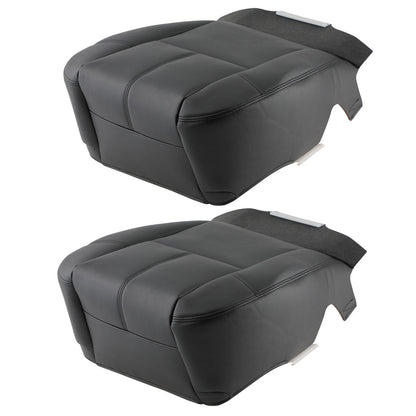 Bottom Leather Seat Cover Pair for GMC Yukon XL (2007–2012) Black