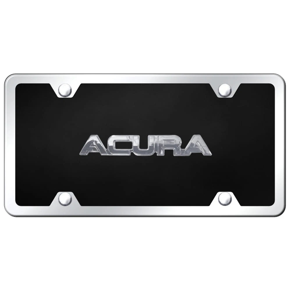 Chrome on Black Acrylic License Plate Kit - Officially Licensed for Acura
