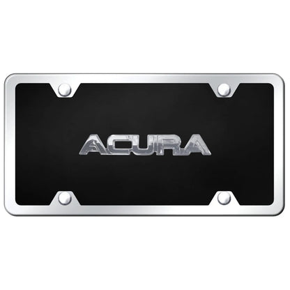 Chrome on Black Acrylic License Plate Kit - Officially Licensed for Acura