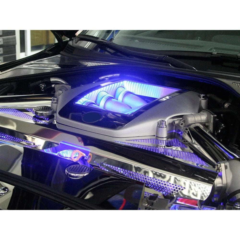 Engine Shroud Cover Stainless Steel LED Kit for Nissan GT-R (2009–2010)