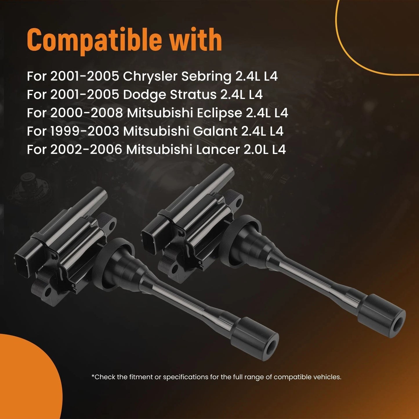 Ignition Coil Pack Set for Mitsubishi Mirage 1.8L L4 (1997–2002)