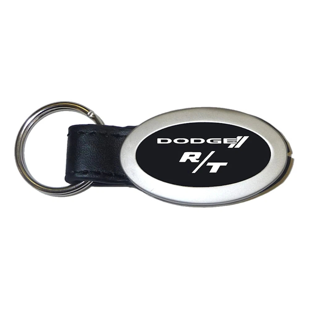Black Leather Oval Keychain - Officially Licensed for Dodge R/T