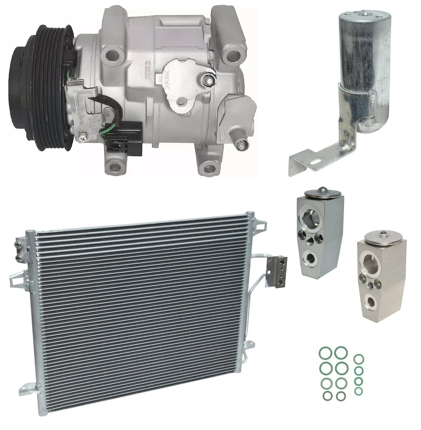 A C Compressor Kit with Condenser for Dodge Grand Caravan 3.6L V6 (2017–2017)