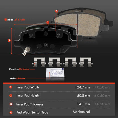 4X Rear Ceramic Brake Pads for Chevy Uplander Pontiac Montana (2005–2009)