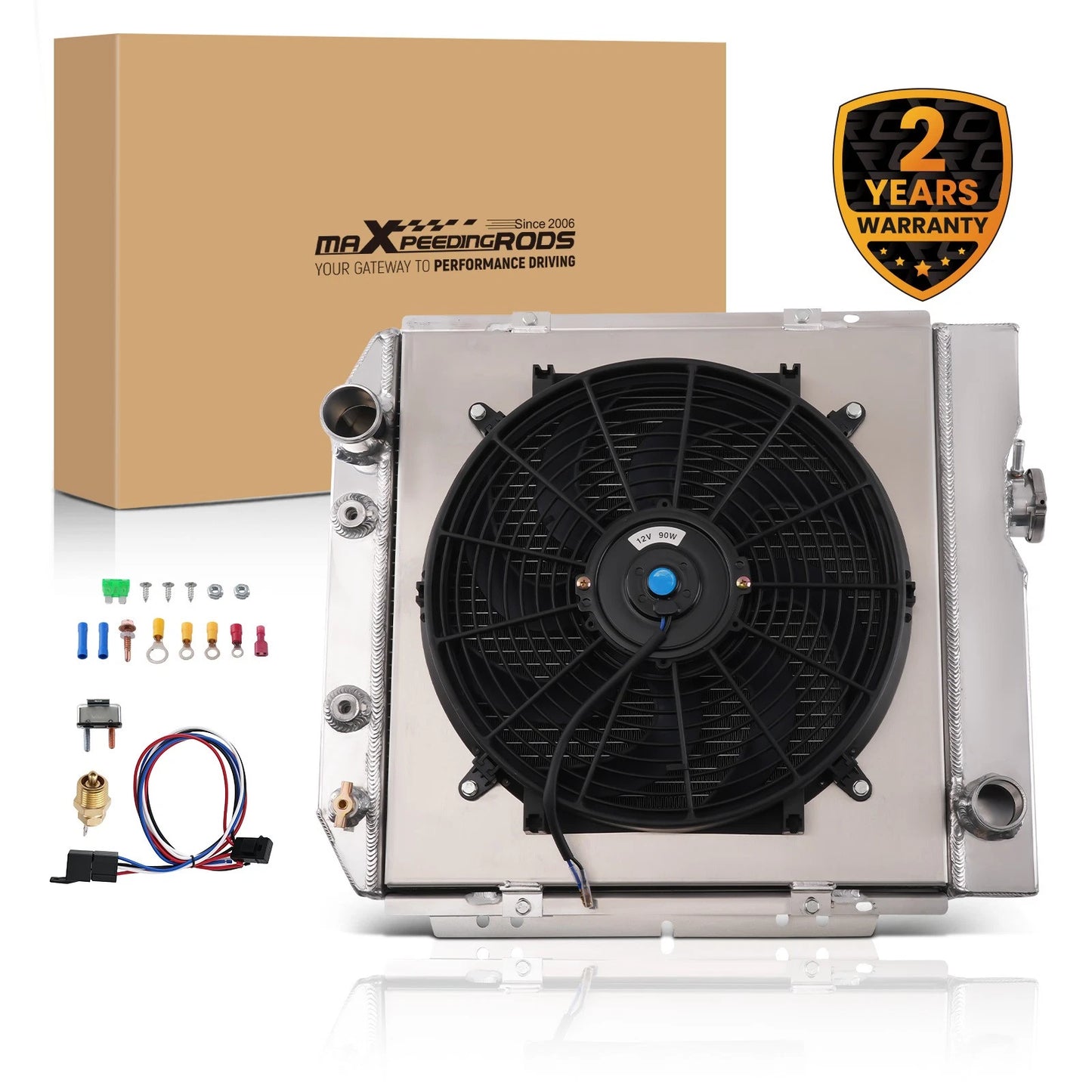 Aluminum Radiator Fan Shroud Kit for 1965–1966 Ford Mustang V8