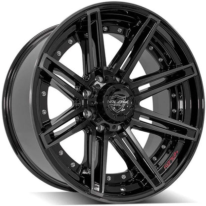 22" Gloss Black Wheel w/Brushed Face for 2000-05 Ford Excursion - RVO3193