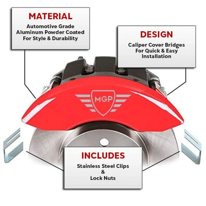 Caliper Covers Set of 4 Front Rear Red for Hyundai Ioniq 5 (2022–2024)