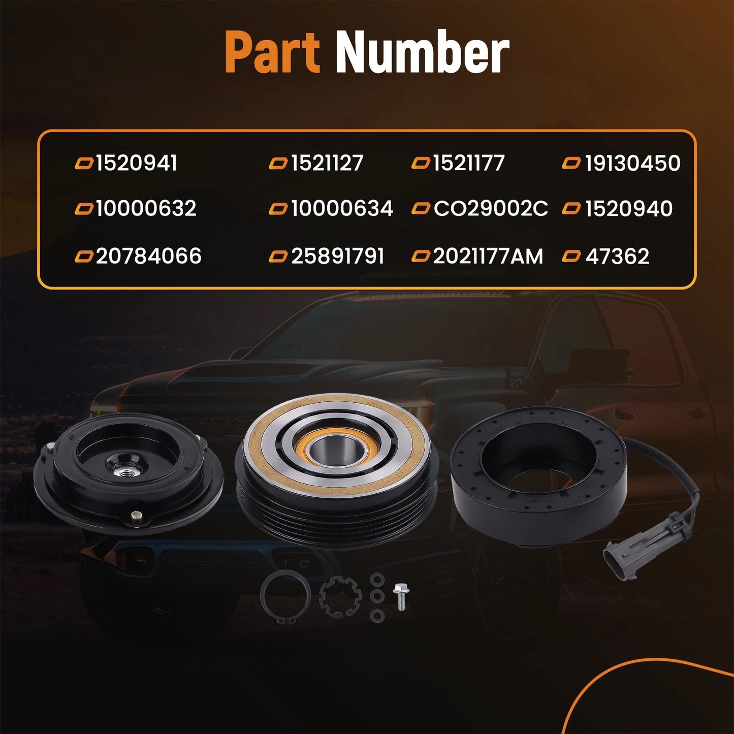 AC Compressor Clutch Kit for Chevrolet Silverado 2003–2006