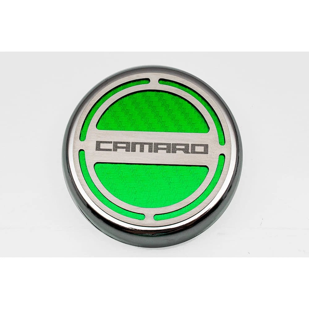 Chrome Cap Covers w Black C-Fiber Inlay for Camaro 2010–2015