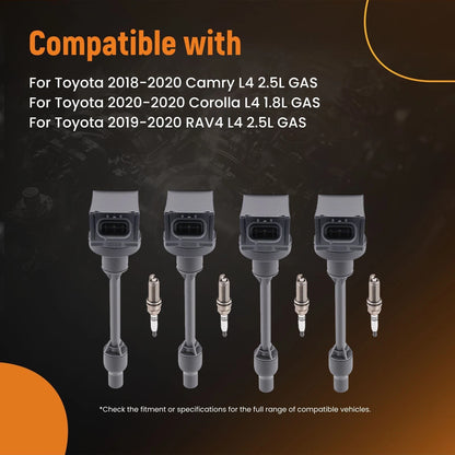 Ignition Coils and Spark Plugs for Toyota Camry RAV4 2.5L (2018–2020)