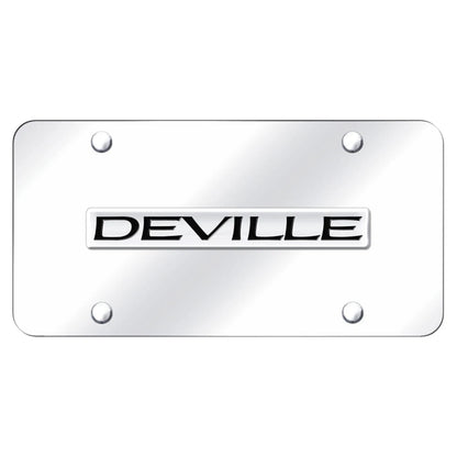 Chrome Name on Chrome License Plate - Officially Licensed for Cadillac Deville
