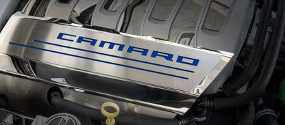 Dash Top Plates with Dark Blue Vinyl Camaro Inlay for 2016–2020 Camaro SS