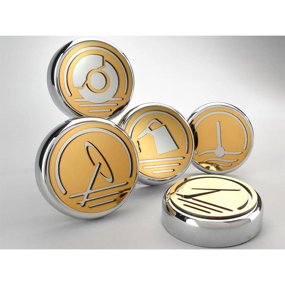 Chrome Cap Covers w/Gold Stainless Accent for 1997-2013 Chevy Corvette Automatic