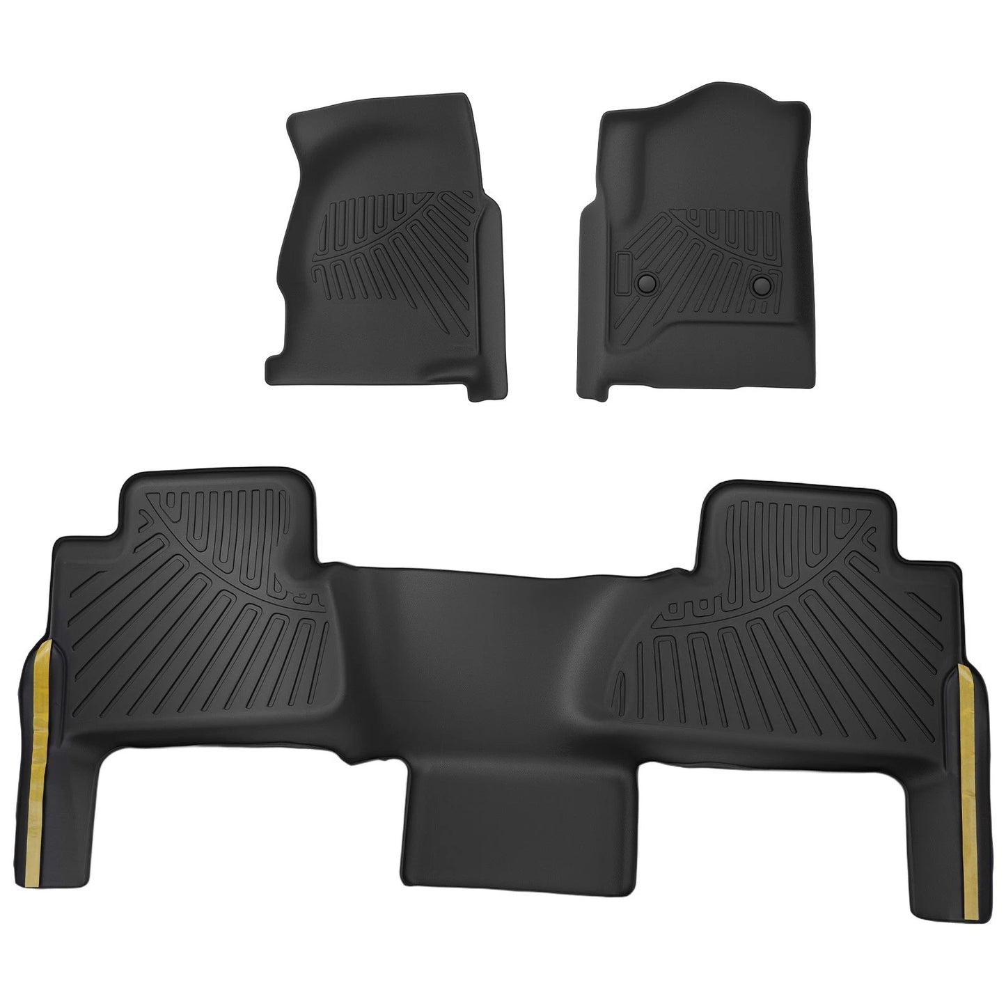 3PC Floor Liner Kit for Chevrolet Tahoe GMC Yukon (2015–2020) Black TPE