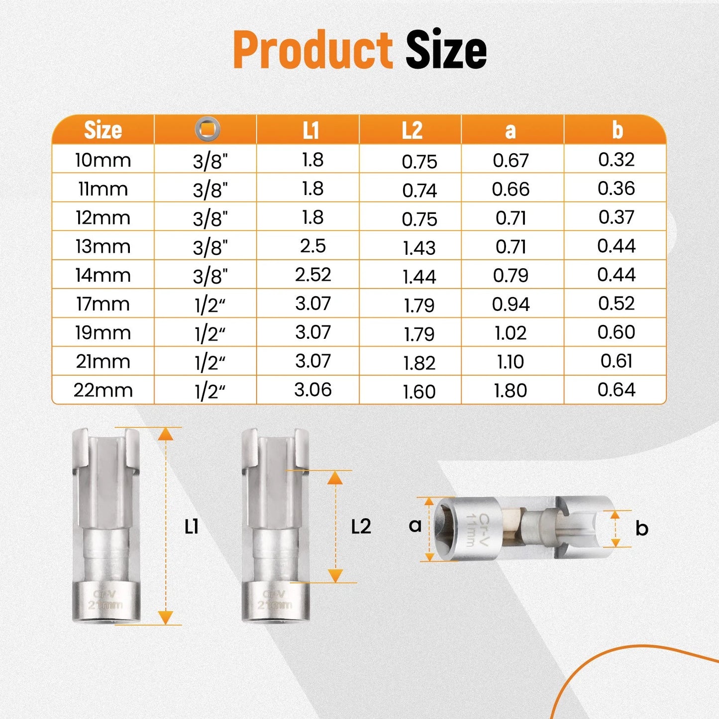 Diesel Injector Fuel Line Socket Wrench for Thermo Switches (10–22mm)