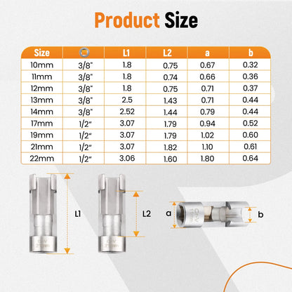 Diesel Injector Fuel Line Socket Wrench for Thermo Switches (10–22mm)