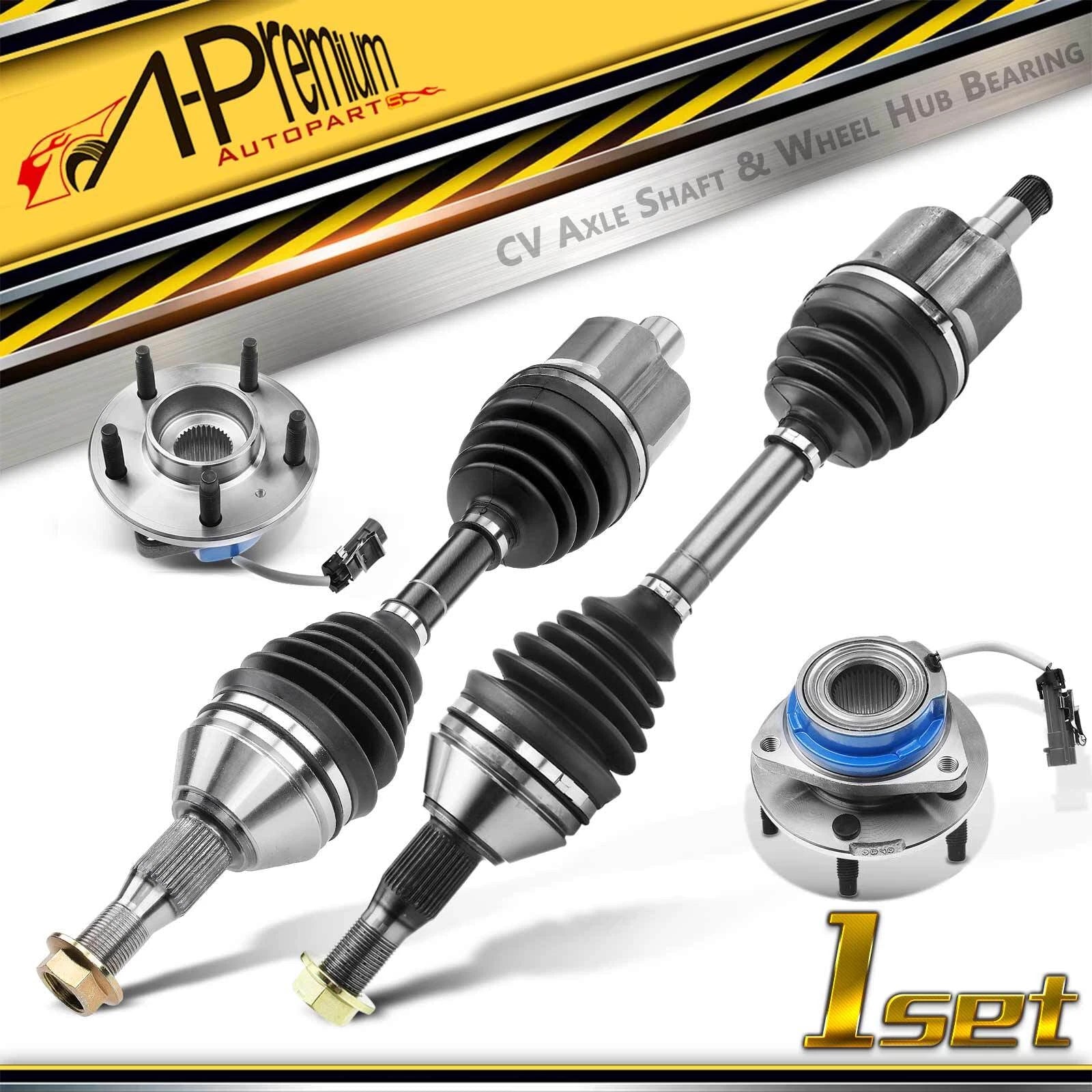 2X Front Side CV Axle + 2X Wheel Hub Bearing for Chevy Impala (2000–2016)