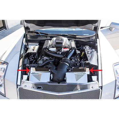 2pc Polished Stainless Steel Radiator Cover for Cadillac XLR (2004–2009)