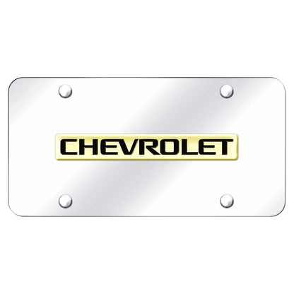 Gold Name on Chrome License Plate - Officially Licensed for Chevrolet