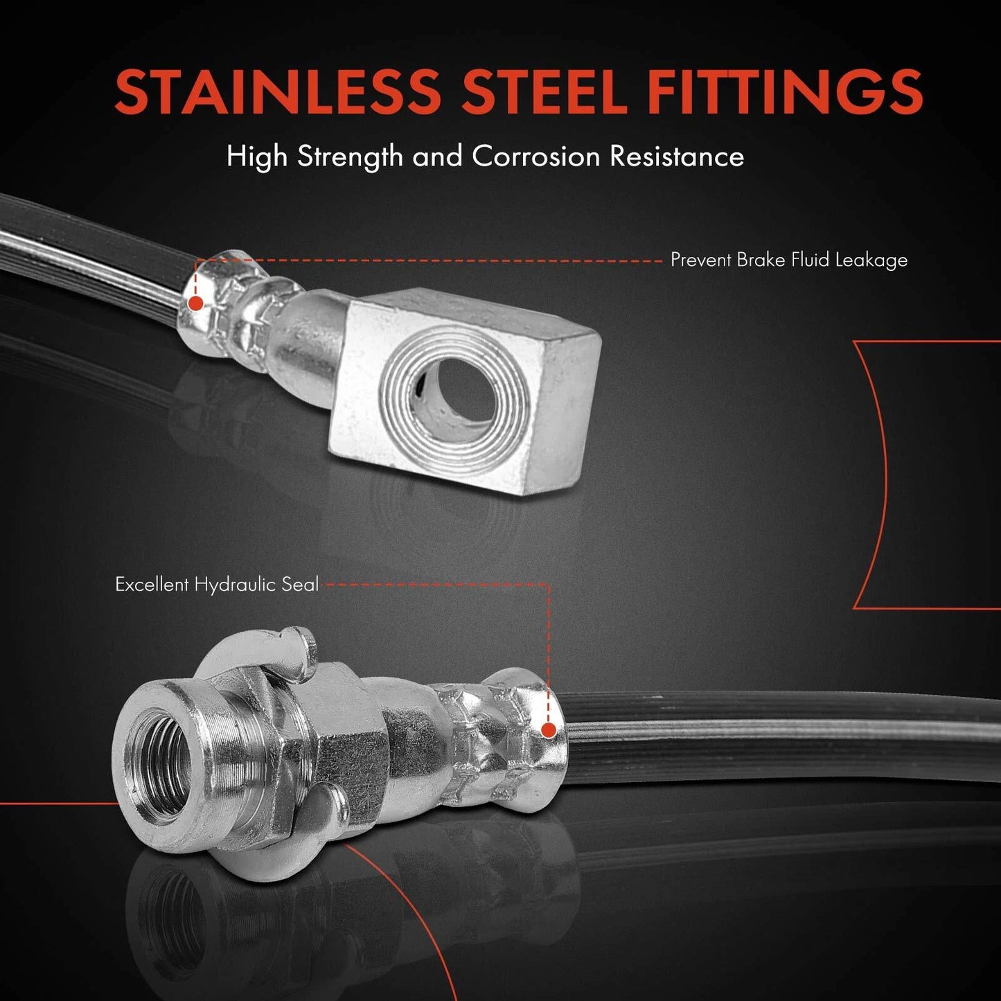 2X Front Brake Hydraulic Hose for Chevrolet GMC C3500HD (1991–2002)