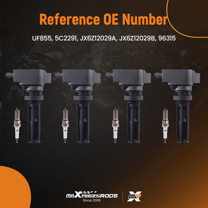 4 Ignition Coils & Spark Plugs for Ford Bronco Edge 2.0L 2.3L (2019–2022)