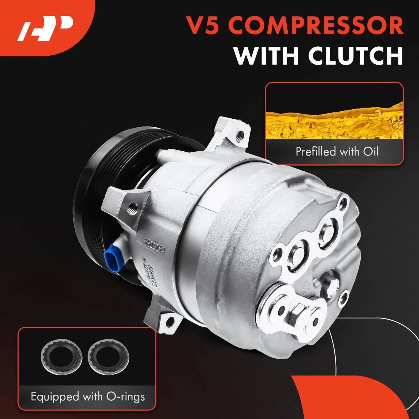 A/C Compressor with Clutch for Chevrolet S10 GMC Sonoma (1992–1993)