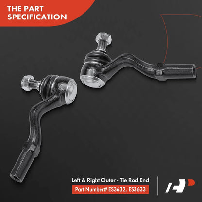 2X Outer Tie Rod End for Mercedes-Benz E-Class (1996–2009)