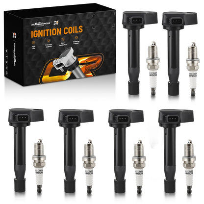 6 Ignition Coils and 6 Spark Plugs for Honda Accord Odyssey Acura CL TL (1999–2004)