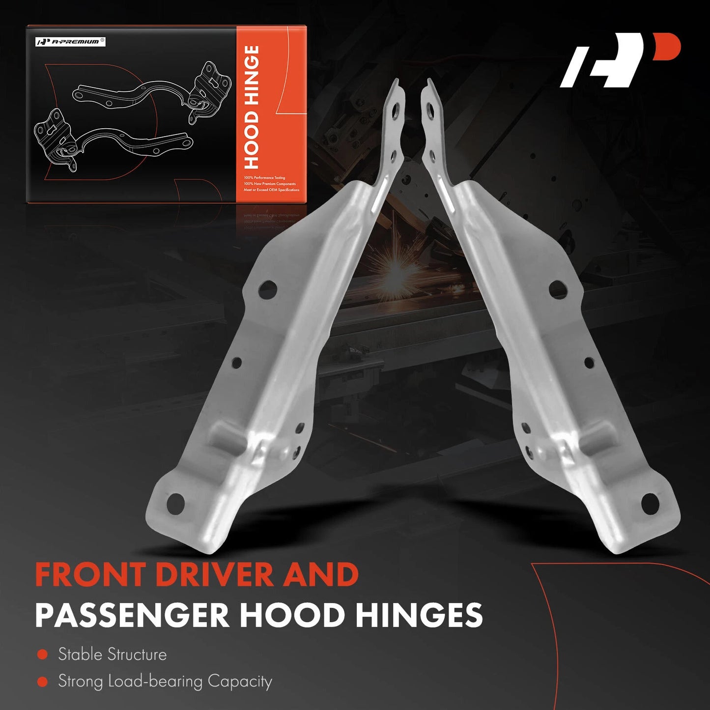 2X Front Hood Hinge for Chevy Silverado GMC Sierra 2500 3500 HD (2015–2016)