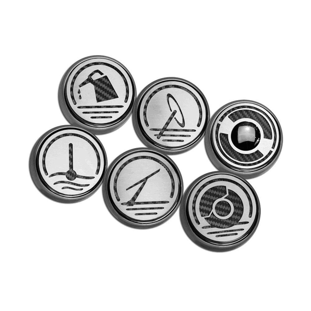 6Pc Chrome Aluminum Cap Covers Brushed Accent for Chevy Corvette (2005–2013)