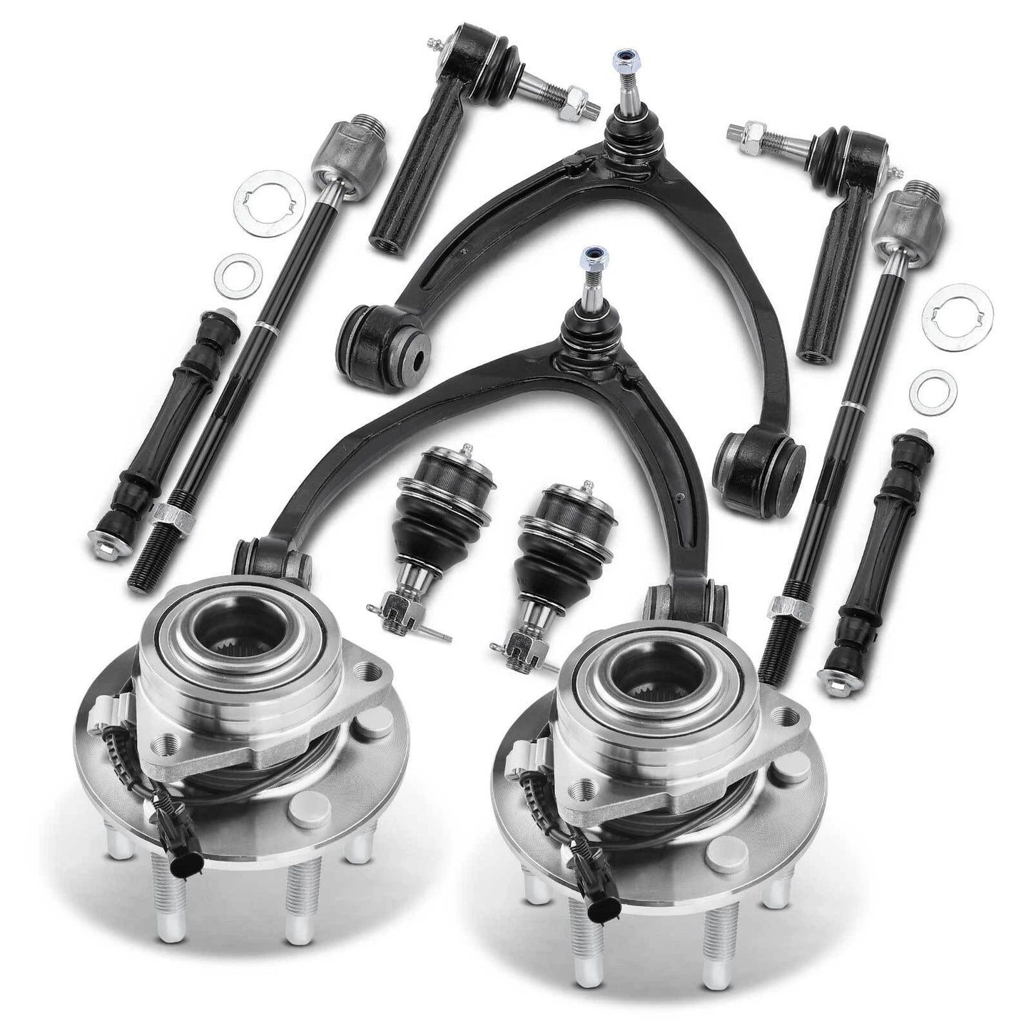 12x Front Control Arm with Ball Joint & Wheel Hub Bearing for Silverado