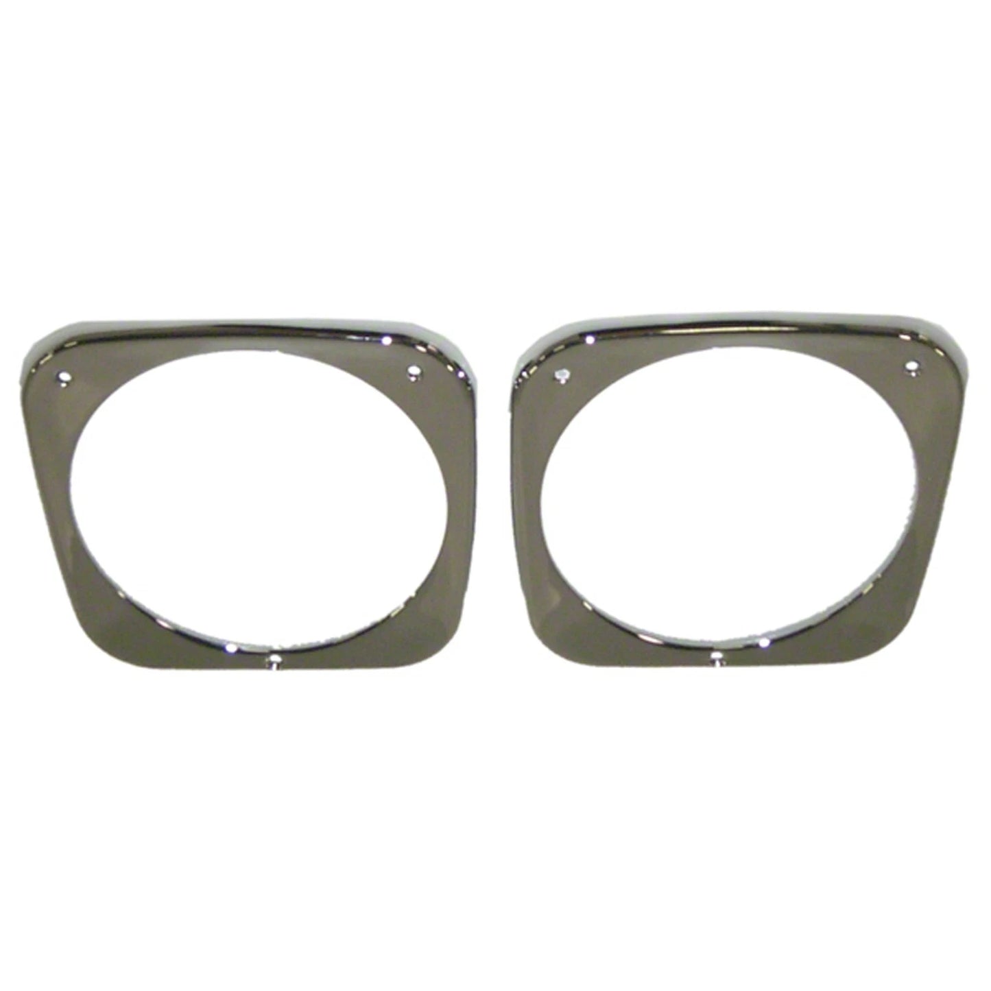 Replacement Chrome Steel Driver/Passenger Side Pair of Head Light Bezels