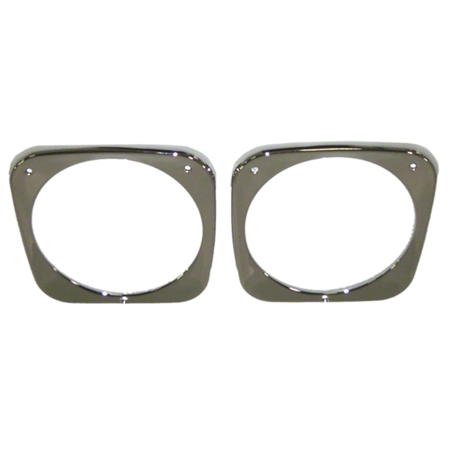 Replacement Chrome Steel Driver/Passenger Side Pair of Head Light Bezels